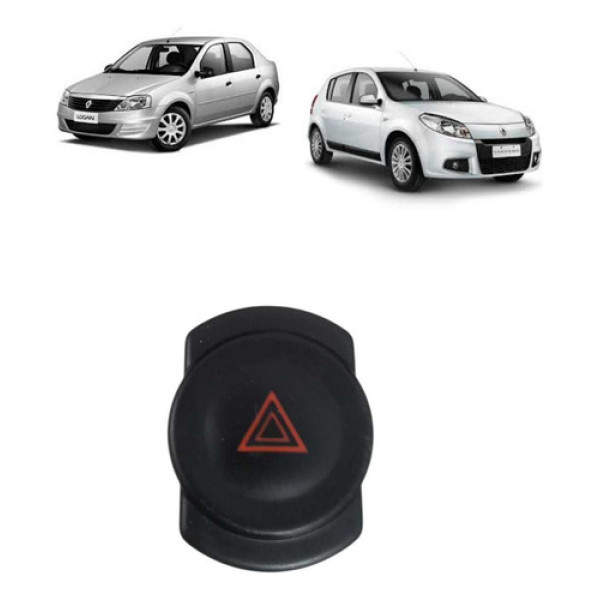 Botão Pisca Alerta Sandero /logan 2007-2013 Preto