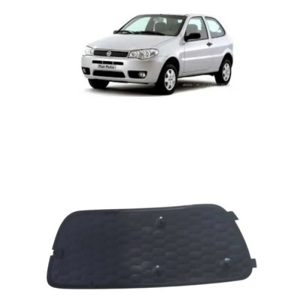 Grade Tela Parachoque Fiat Palio 04 /08 Sem Furo Esquerdo Preto Fosco