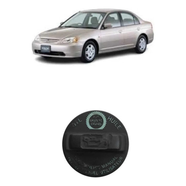 Tampa Óleo Motor Honda Civic 2001/2006 Preto