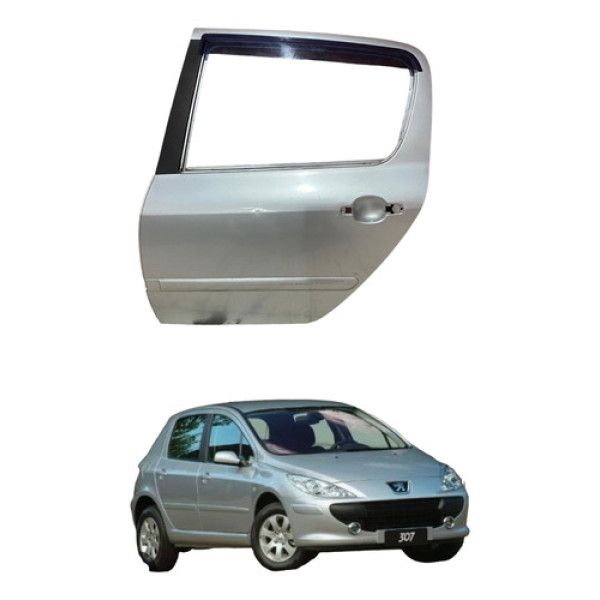 Porta Peugeot 307 2005 2011 Traseira Esquerda Usada Traseira Esquerdo Prata