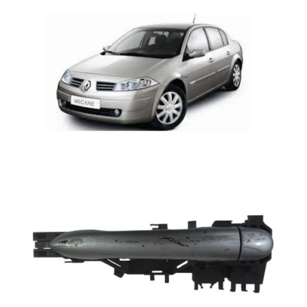Maçaneta Traseira Esquerda Renault Megane 2010 (8200028463) Prata Traseira