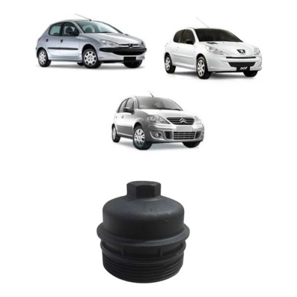 Tampa Filtro Óleo Peugeot 206 207 Citroen C3 06/13 Original Preto