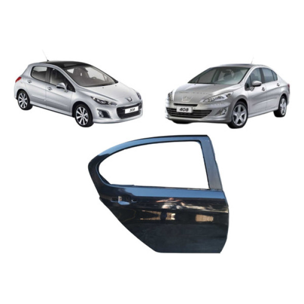 Porta Traseira Direita Peugeot 408 2011 Á 2014 Traseira Direito Preto