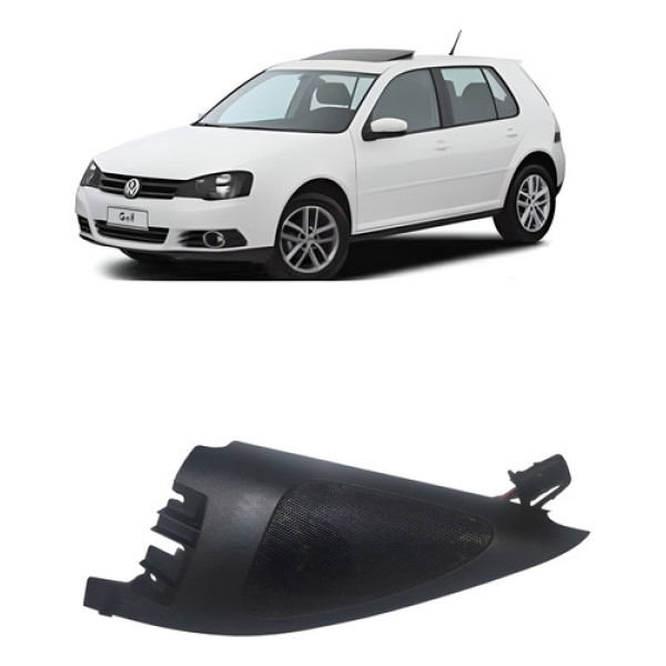 Moldura Interna Retrovisor Esquerdo C/ Tweeter Vw Golf 99-06 Preto