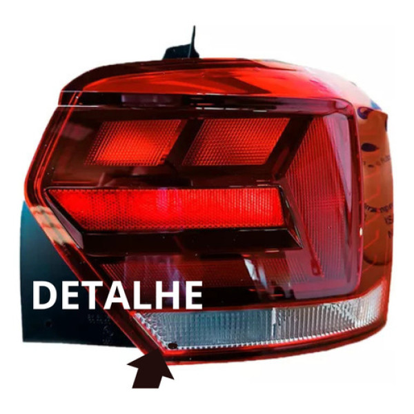 Lanterna Original Novo Polo Hatch 2018/ 2022 *detalhes Direito/passageiro Vermelho