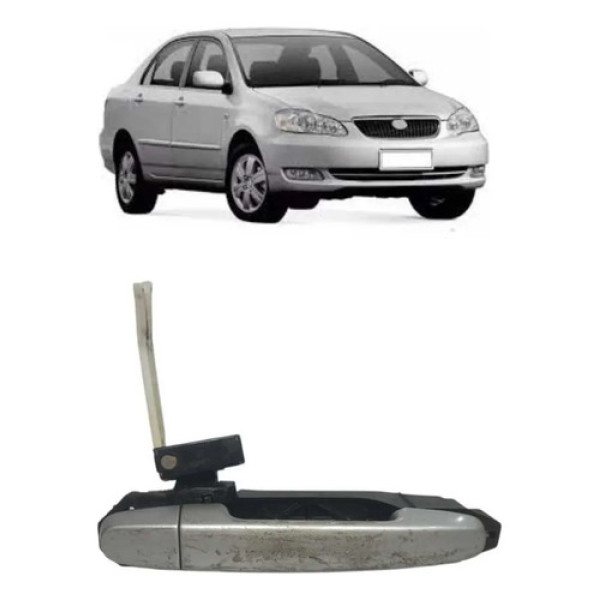 Maçaneta Externa Traseiro Direito Toyota Corolla 2003 A 2012 Prata Traseira