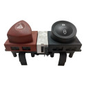 Comando/botao Pisca Alerta/trava Portas Megane 07/13 Vermelho