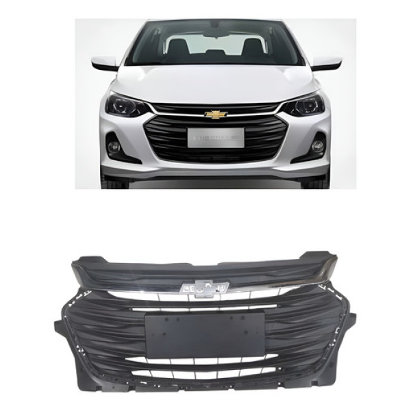 Grade Dianteira Radiador Chevrolet Onix Plus 2020 *detalhe Preto Fosco