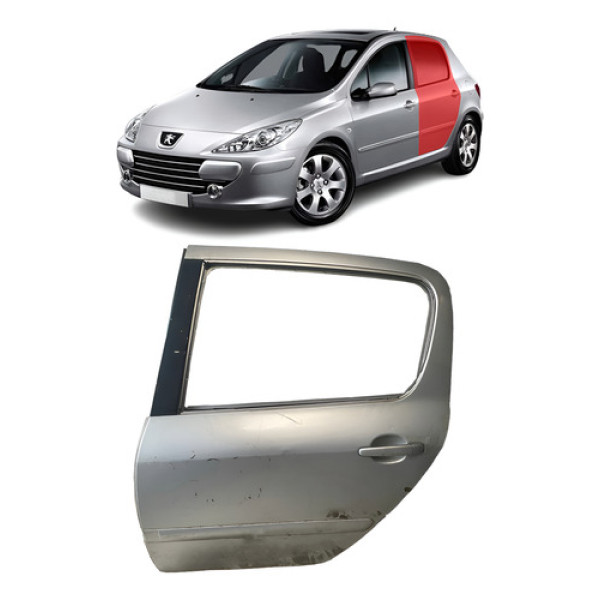 Porta Traseira Esquerda Peugeot 307 (porta Seca) Traseira Esquerdo Prata