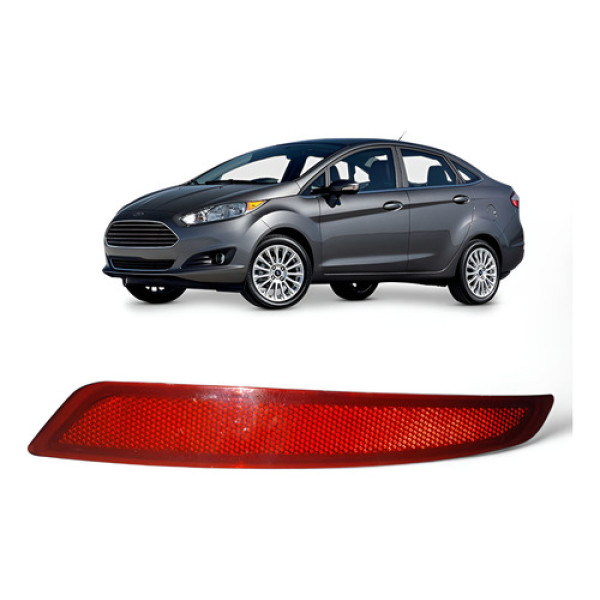 Refletor Olho De Gato Esquerdo  Traseiro Fiesta Sedam 13/18 Vermelho