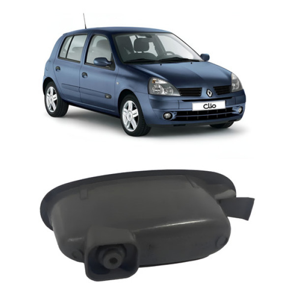 Moldura Puxador Interno Esquerdo Renault Clio 02/16 Cinza-escuro