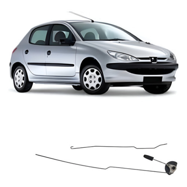 Par Hastes Pino Trava Porta Tras Direita Peugeot 206 2002 Preto