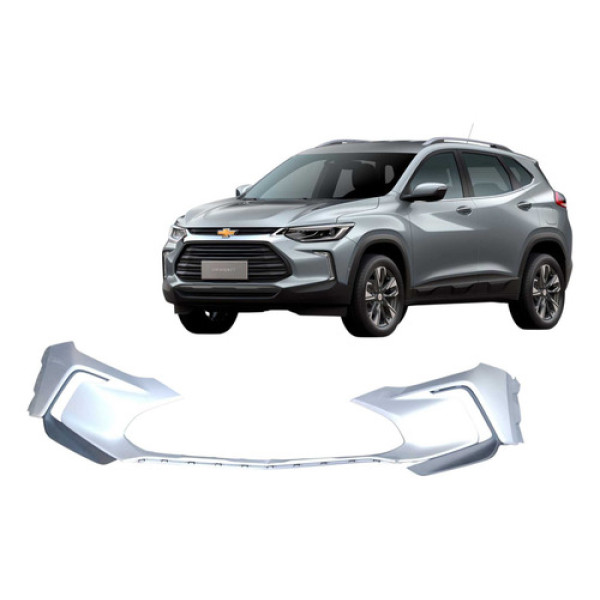 Aplique Parachoque Dianteiro Chevrolet Tracker 2020 2024 Prata Brilhante