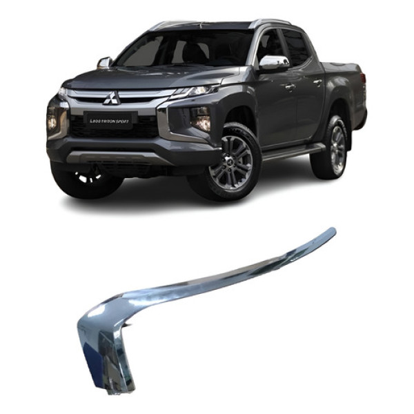Friso Parachoque Dianteiro Esquerdo Mitsubishi L200 20/23 Prateado