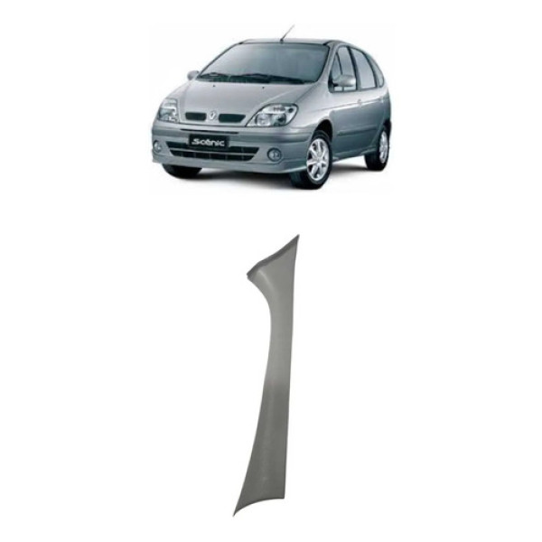 Moldura Direita Para-brisa Renault Scenic 2005/2008 Prata