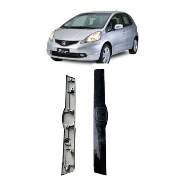 Friso Aplique Moldura Tampa Traseira New Fit 2009 Á 2012 Preto