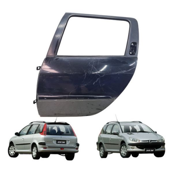 Porta Peugeot 206 207 Sw 2006 2013 Traseira Esquerda Usado Traseira Esquerdo Preto
