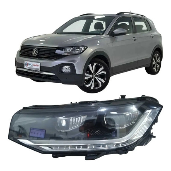 Farol Esquerdo Vw T Cross 2021 Á 2023 C/detalhe Esquerdo/motorista