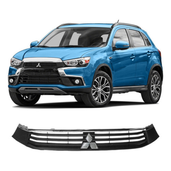 Grade Radiador Emblema Parachoque Mitsubishi Asx *detalhe Cromado