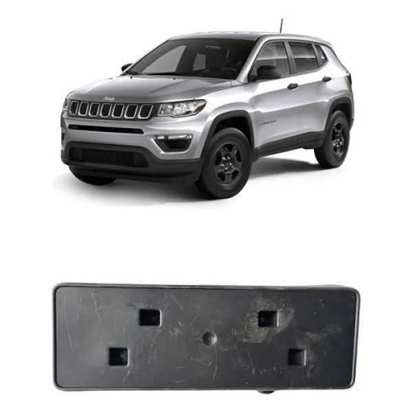 Suporte Placa Jeep Compass Preto