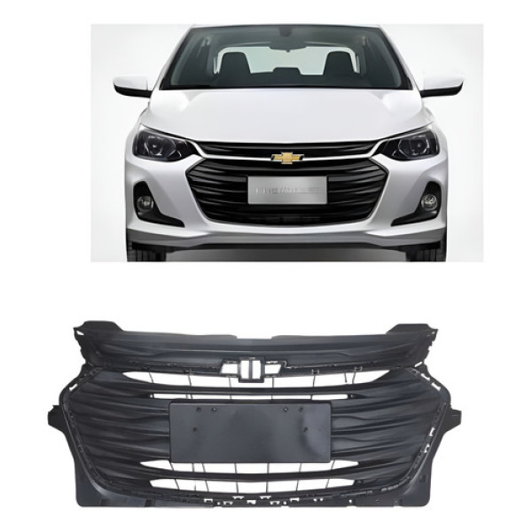 Grade Dianteira Radiador Chevrolet Onix Plus 2020 *detalhe Preto Plástico