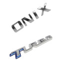 Emblema Onix Turbo Letreiro Cromado Prateado