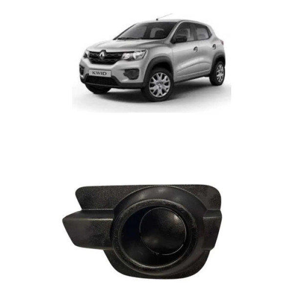 Moldura Lado Esquerdo Farol De Milha Kwid 2017 A 2021 Detalh Preto Esquerdo