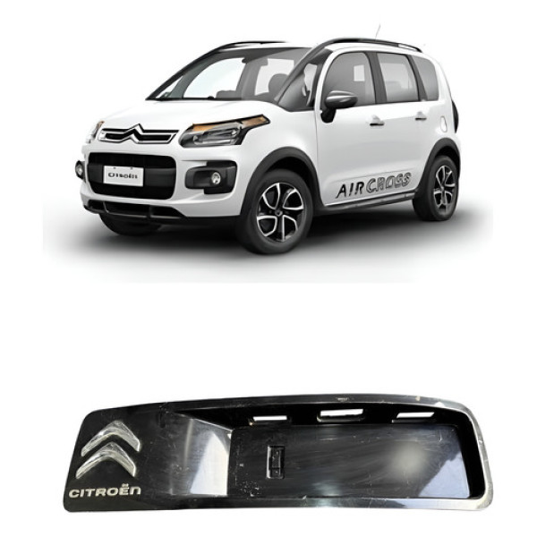Moldura Suporte Placa Traseira Citroen Aircross 2016 A 2020 Preto