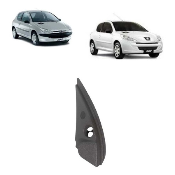 Moldura Interna Retrovisor Esqu. Peugeot 206/207 C/detalhe Cinza