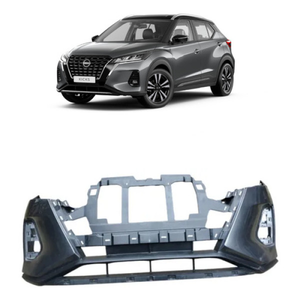Parachoque Dianteiro Original Nissan Kicks Com Detalhes Cinza