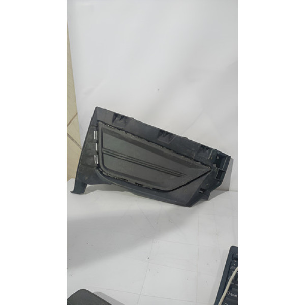 Grade Milha Farolete Esquerda Original Vw Novo Polo Virtus Preto Esquerdo