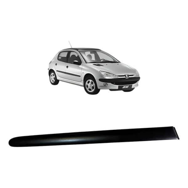 Friso Lateral Porta Traseira Peugeot 206 1999 Á 2011 Preto Preto