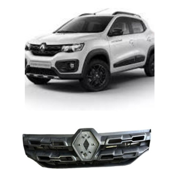 Grade Sup Frontal Renault Kwid 2017 18 19 20 Usado Original Preto