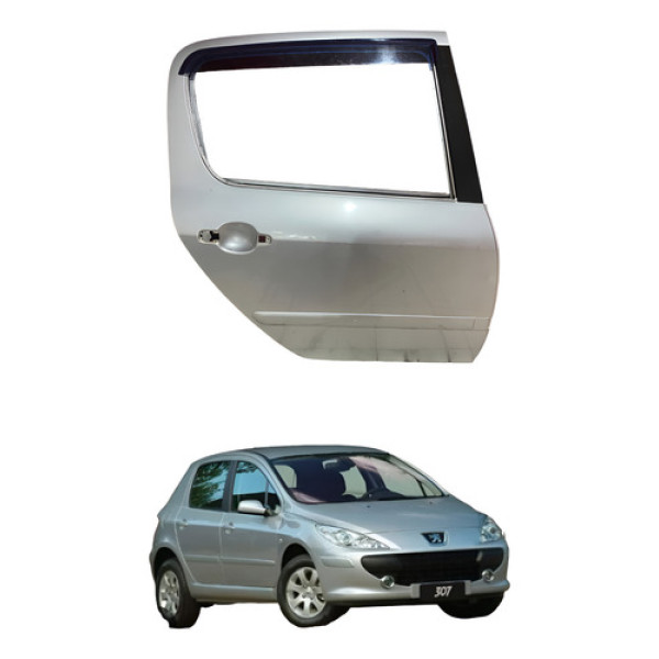 Porta Peugeot 307 2005 2011 Traseira Direita Usado Traseira Direita Prata