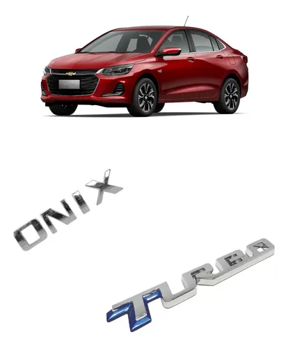 Emblema Onix Turbo Letreiro Cromado Prateado
