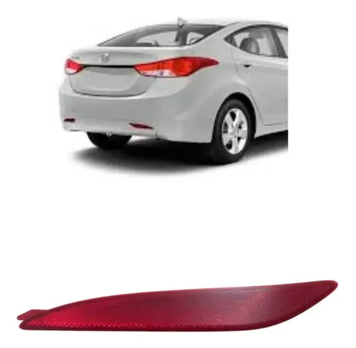 Refletor Olho Gato Parachoque Tras Esq Hyundai Elantra 2013 Vermelho