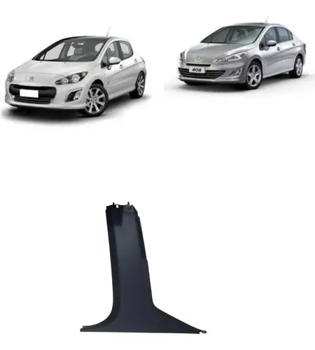 Moldura Coluna Central Esquerda Peugeot 308 408 2012 Preto