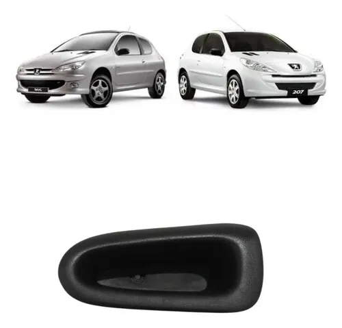 Puxador Porta Traseira Esquerda Peugeot 206 Cod:(9631696877) Preto