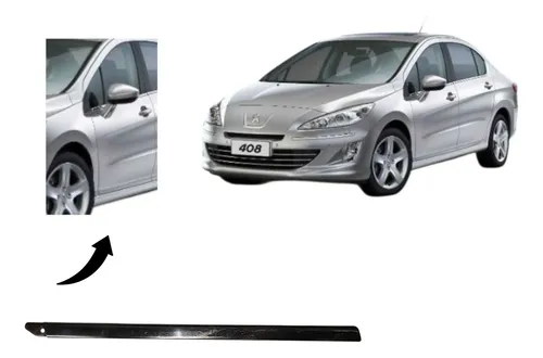 Friso Vidro Vigia Dianteiro Direito Peugeot 408 2012 Preto