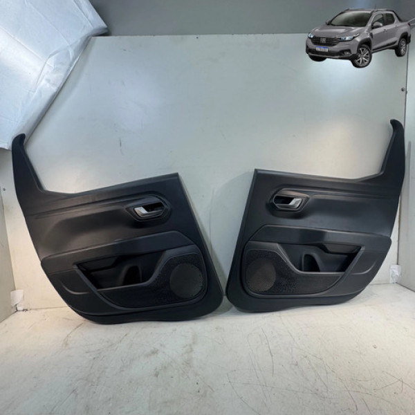 Forro Porta Traseira Fiat Strada 2021 A 2024 Par Original Preto