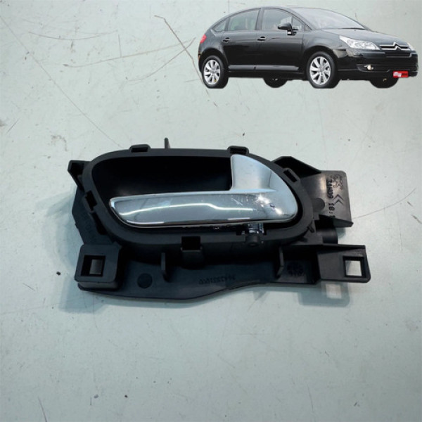 Maçaneta Interna Citroen C4 2009 A 2013 Traseira Direita Cromado Traseira