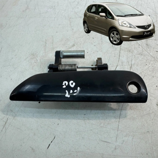 Maçaneta Porta Dianteira Esquerda Honda Fit 1.5 2009 A 2014 Preto Dianteira