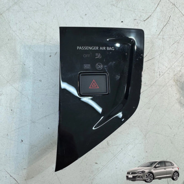 Botão Pisca Alerta Black Piano Polo 1.0 Tsi 2018 A 2021 Preto