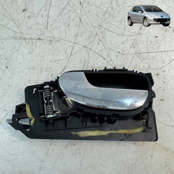 Maçaneta Interna Dianteira Esquerda Peugeot 307 2009 2012 Cinza Dianteira