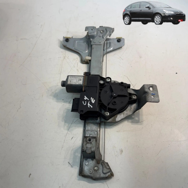 Motor Máquina Vidro Porta Citroen C4 2009 2013 Tras Esquerda
