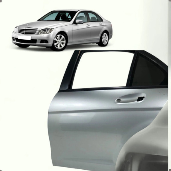 Porta Traseira Esquerda Mercedes Benz C180 2009 A 2011 Traseira Esquerdo Prateado