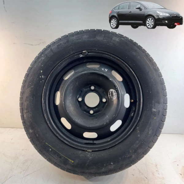 Estepe Peugeot Citroen C4 2009 A 2013 Aro 15 Original 4x108 Preto