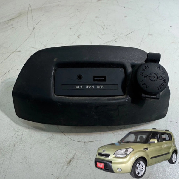 Tomada Entrada Usb Aux Plug 12v Kia Soul 1.6 2009 A 2012 Preto