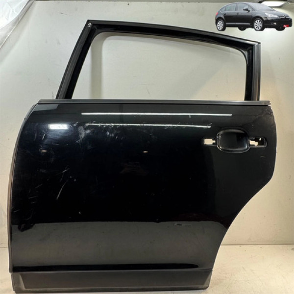 Porta Traseira Esquerda Citroen C4 Hatch 2009 A 2013 Traseira Esquerda Preto