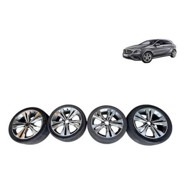 Jogo De Roda Aro 18 Mercedes Original Pneus Furacão 5x112 Cinza